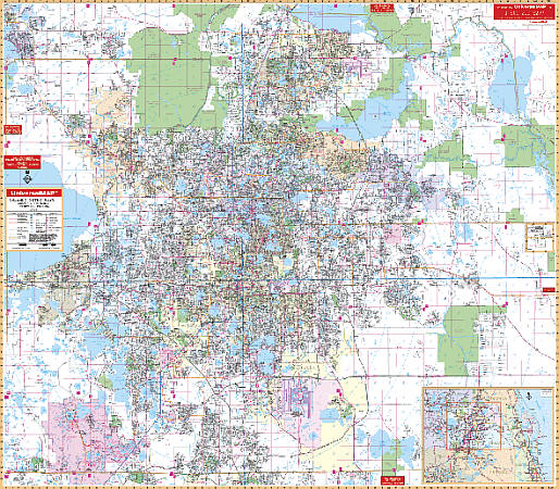 Orlando WALL Map, Florida, America.