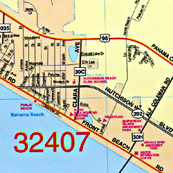 Panama City "Flipmap" Florida, America.