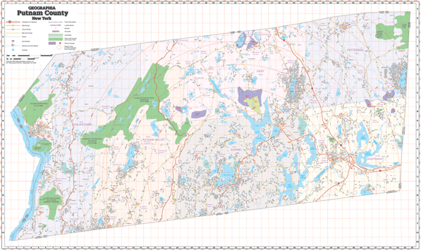 Putnam WALL Map, New York, America.