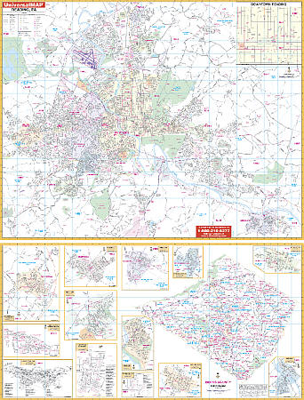 Reading WALL Map, Pennsylvania, America.