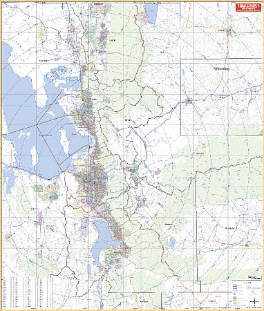 Salt Lake City Vicinity WALL Map, America.