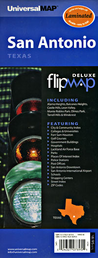 SAN ANTONIO "Flipmap" Texas, America.