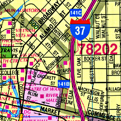 SAN ANTONIO "Flipmap" Texas, America.