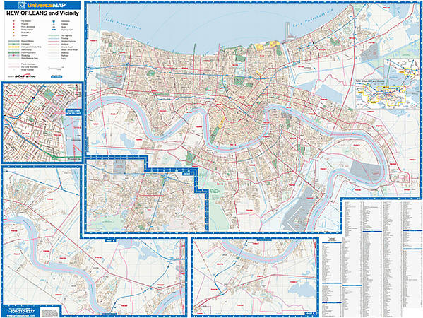 Shreveport and Vicinity WALL Map, Louisiana, America.