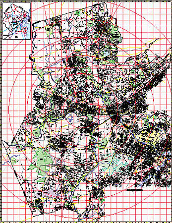 Somersett WALL Map, New Jersey, America.