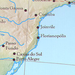 South America Shaded Relief WALL Map.