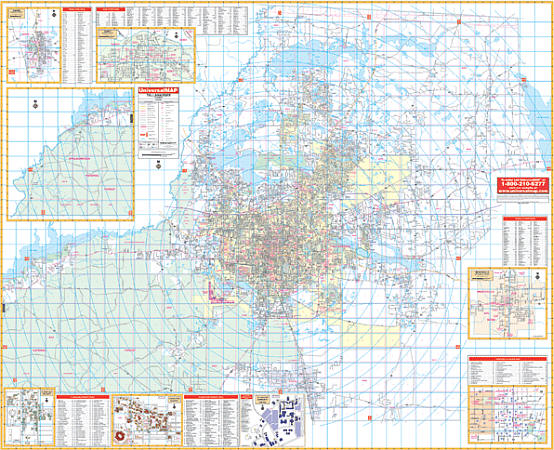 Tampa WALL Map, Florida, America.