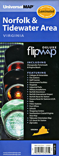 Tidewater Area "Flipmap", Virginia, America.