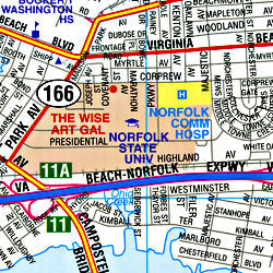 Tidewater Area "Flipmap", Virginia, America.