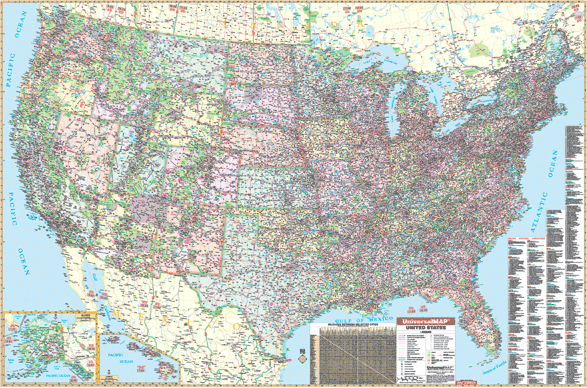 United States Dispatchers WALL Map, America.