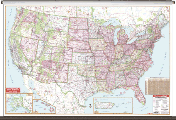 United States Large Scale WALL Map, America.