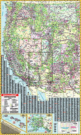 United States Western WALL Map, America.