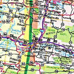 United States Eastern Interstate Road and Tourist Map.