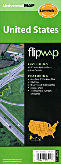 United States "Flipmap" Road and Tourist Map.