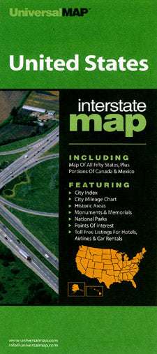 United States Interstate Road and Tourist Map.