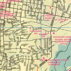 Vicksburg and Warren County, Mississippi, America.