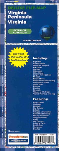 Virginia Peninsula "Flipmap", Virginia, America.