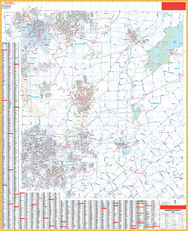 Warren WALL Map, Ohio, America.