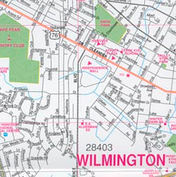 Wilmington "Flipmap" North Carolina, America.