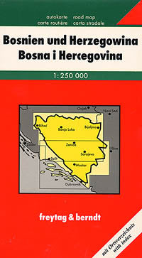 Bosnia and Herzegovina, Road and Tourist Map.