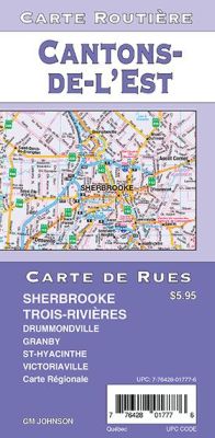 Quebec Street Map (Cantons-de-l'Est, Sherbrooke, Trois-Rivieres), Quebec, Canada.