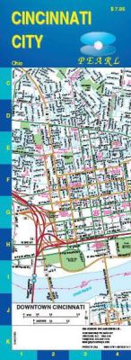 Cincinnati "Pearl"  City Street Map, Ohio, America.