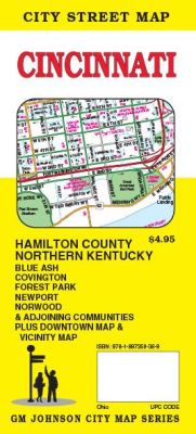 Cincinnati City Street Map, Ohio, America.