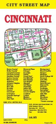 Cincinnati City Street Map, Ohio, America.