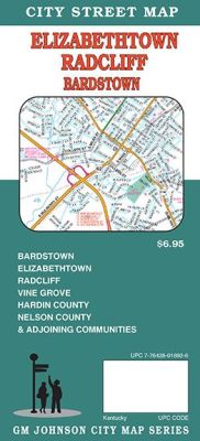 Elizabethtown, Bardstown and Radcliff City Street Map, Kentucky, America.