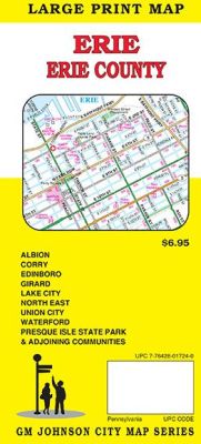 Erie County City Street Map, Pennsylvania, America.