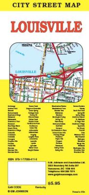 Louisville City Street Map, Kentucky, America.