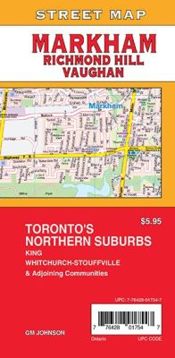 Markham, Vaughan and Richmond Hill City Street Map, Ontario, Canada.