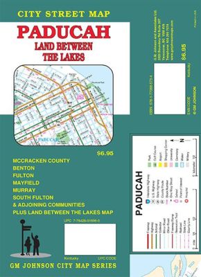 Paducah and Land Between the Lakes Street Map, Kentucky, America.