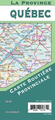 Quebec Province Tourist Road Map, Canada.