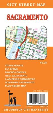 Sacramento street map, California, America.