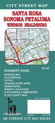 Santa Rosa, City street map, California, America.