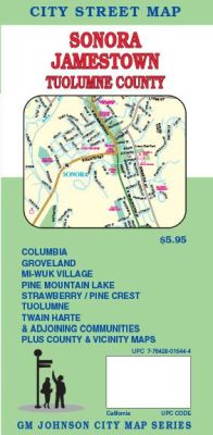 Sonora, City street map, California, America.