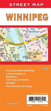 Winnipeg City Street Map, Ontario, Canada.