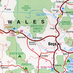 Victoria State, Road and Tourist Map, Australia.