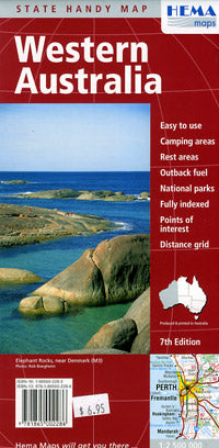 Western Australia Handy State, Road and Tourist Map, Australia.