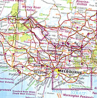 Australia Wine Road and Tourist Map.