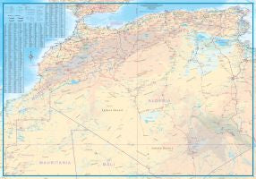 Africa, North Tourist Road and Physical Travel Reference Map.