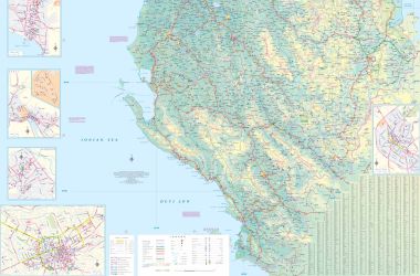 Albania Road and Physical Travel Reference Map.