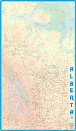 Alberta WALL Map, Canada.