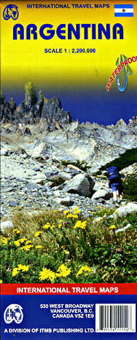 Argentina Road and Physical Travel Reference Map.