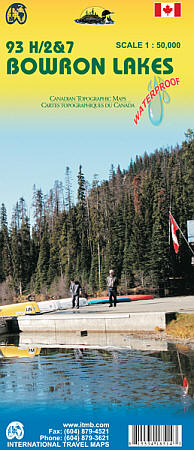 Bowron Lakes, Road and Physical Travel Reference Map.