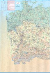 Central Europe Road and Physical Travel Reference Map.