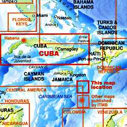 Cuba Road and Physical Travel Reference Map.