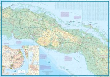 Cuba West Road and Physical Travel Reference Map.