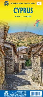 Cyprus, Road and Physical Travel Reference Map.